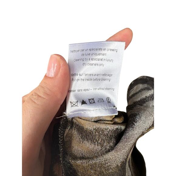 Lanvin Silk Blend Black Silver Metallic Animal Print Sheath Dress - FR36 / US 6 - Picture 10 of 10